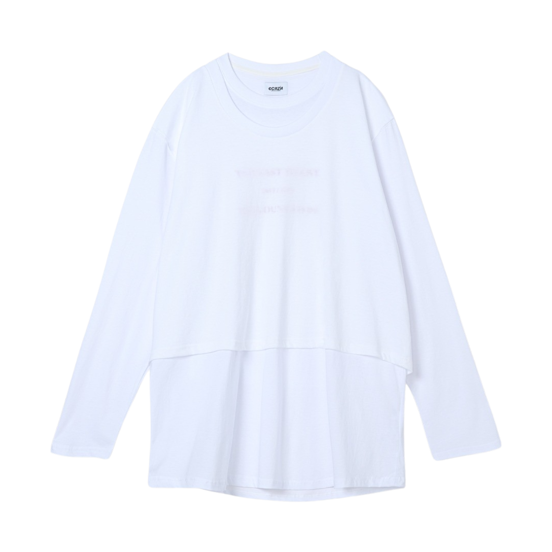 에크라손 이중넥 롱슬리브 화이트(Ecrzn Double Neck Long Sleeve White) - 1