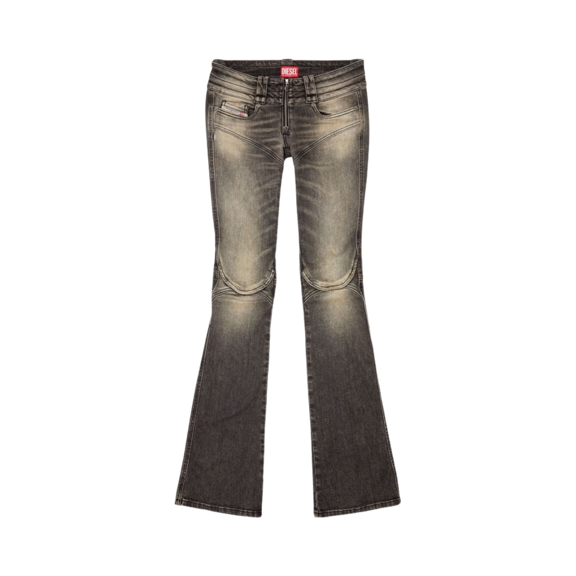 (W) 디젤 벨시 부츠컷 앤 플레어 진 0jgal 블랙 다크 그레이((W) Diesel Belthy Bootcut and Flare Jeans 0jgal Black Dark Grey)