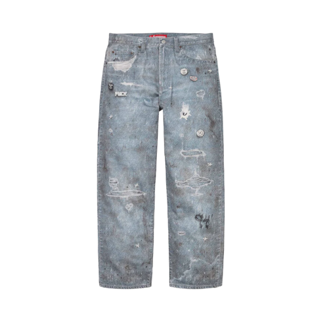 슈프림 HJR 트롱프 뢰유 루즈 핏 진 블루 - 24FW(Supreme HJR Trompe L'oeil Loose Fit Jean Blue - 24FW)