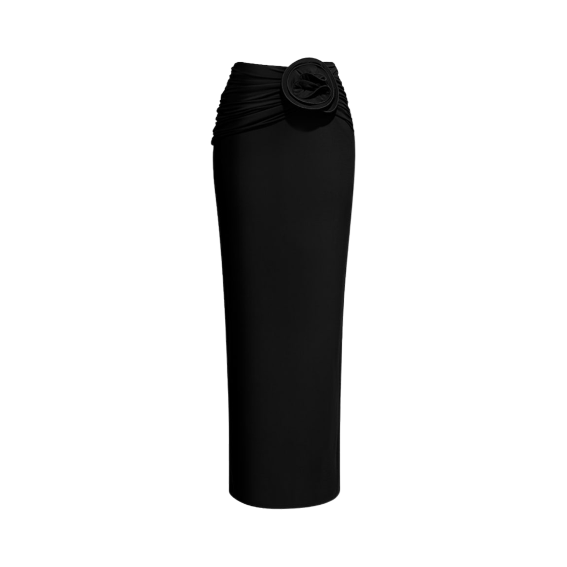 (W) 에이치앤엠 x 막다 부트림 로즈 아플리케 맥시 스커트 블랙((W) H&M x Magda Butrym Rose Applique Maxi Skirt Black)