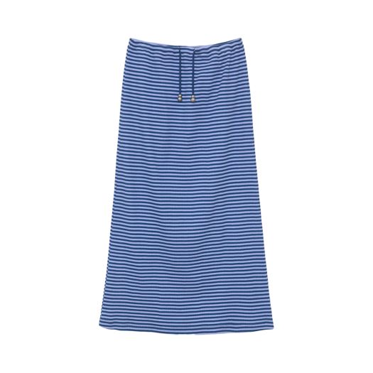 253SLGSKT009 Enzoblues Striped Long Skirt Purple Stripe