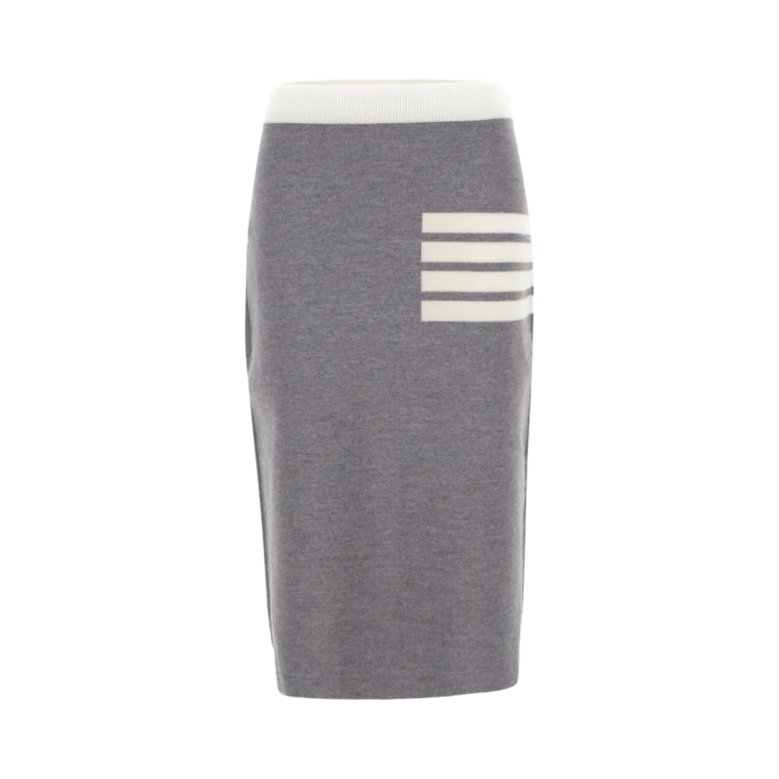 (W) 톰브라운 더블 페이스 메리노 사선 A라인 스커트 라이트 그레이((W) Thom Browne Double Face Merino 4-Bar A-Line Skirt Light Grey) - 1