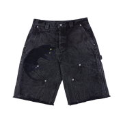 The Museum Visitor Cat Printed Dyeing Shorts Black