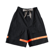 Kapital Ripstop Nouvelle Shuttle Shorts Black Orange