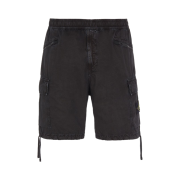 Stone Island L10WA Brushed Cotton Canvas Garment Dyed Old Effect Shorts Black - 22SS