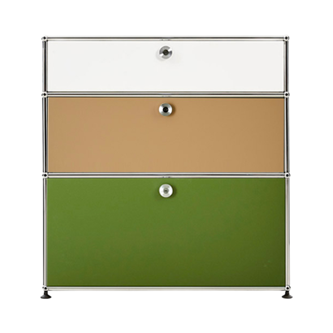USM 할러 스토리지 1x3 퓨어 화이트 베이지 올리브 그린(USM Haller Storage 1x3 Pure White Beige Olive Green)