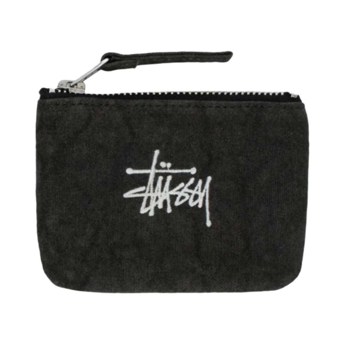 스투시 캔버스 코인 파우치 워시드 블랙(Stussy Canvas Coin Pouch Washed Black)