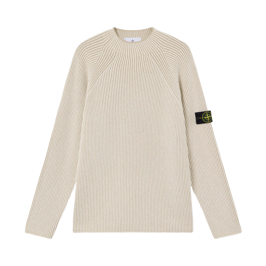 K2S1551000-23S00L7-V0093 Stone Island 5100023 Vanise Full Rib RWS Wool Mock Neck Jumper with Vanise Rib Texture Ivory - 25FW
