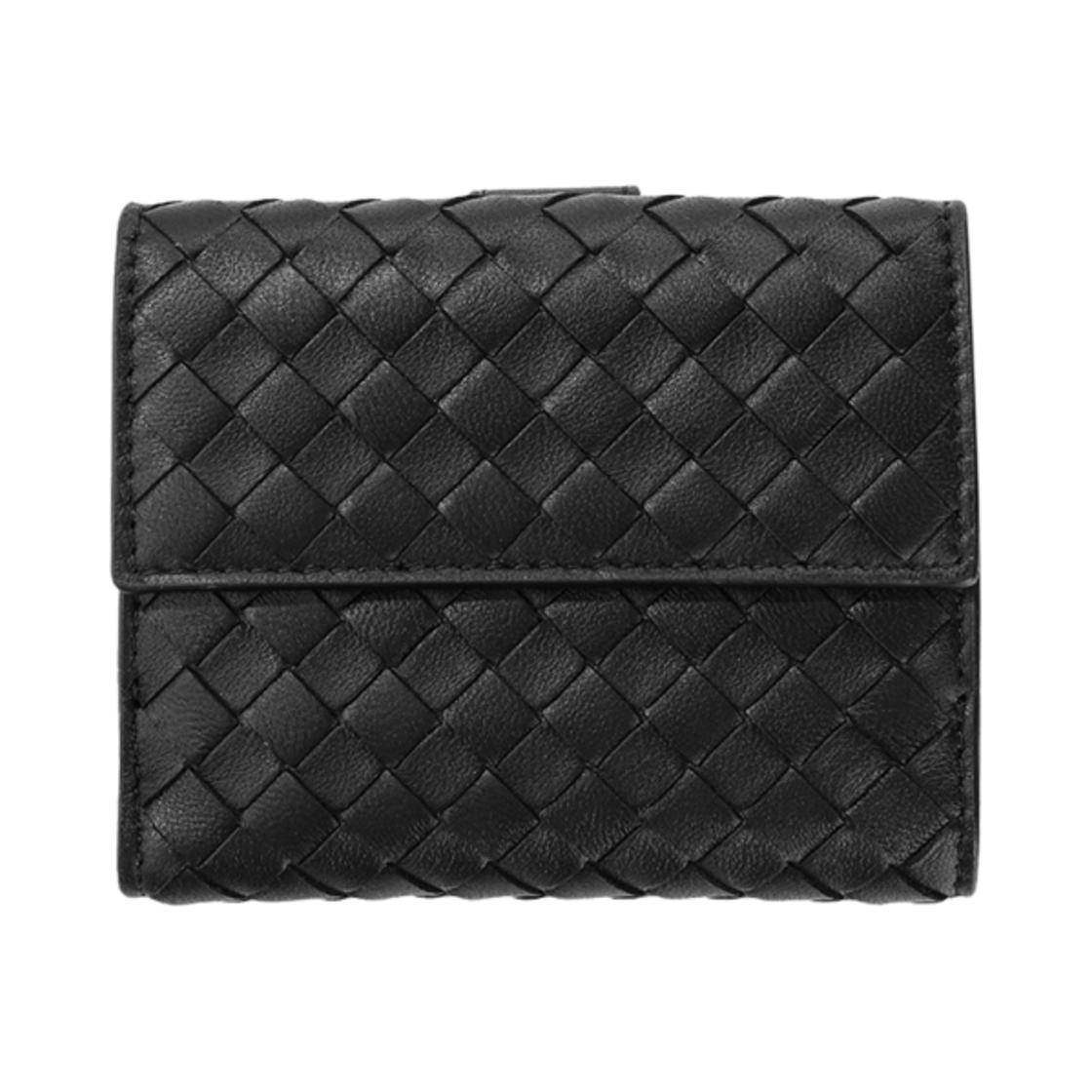 382576V3UN18803 Bottega Veneta Lambskin Bi-Fold Wallet Black