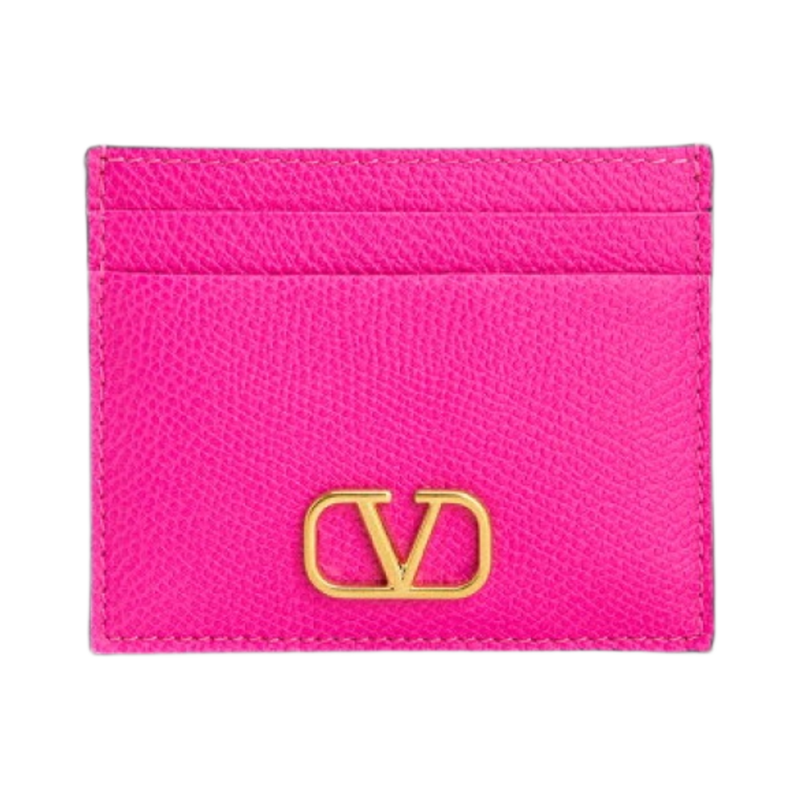 P0V32SNPUWT Valentino Vlogo Signature Grainy Calfskin Card Holder Pink