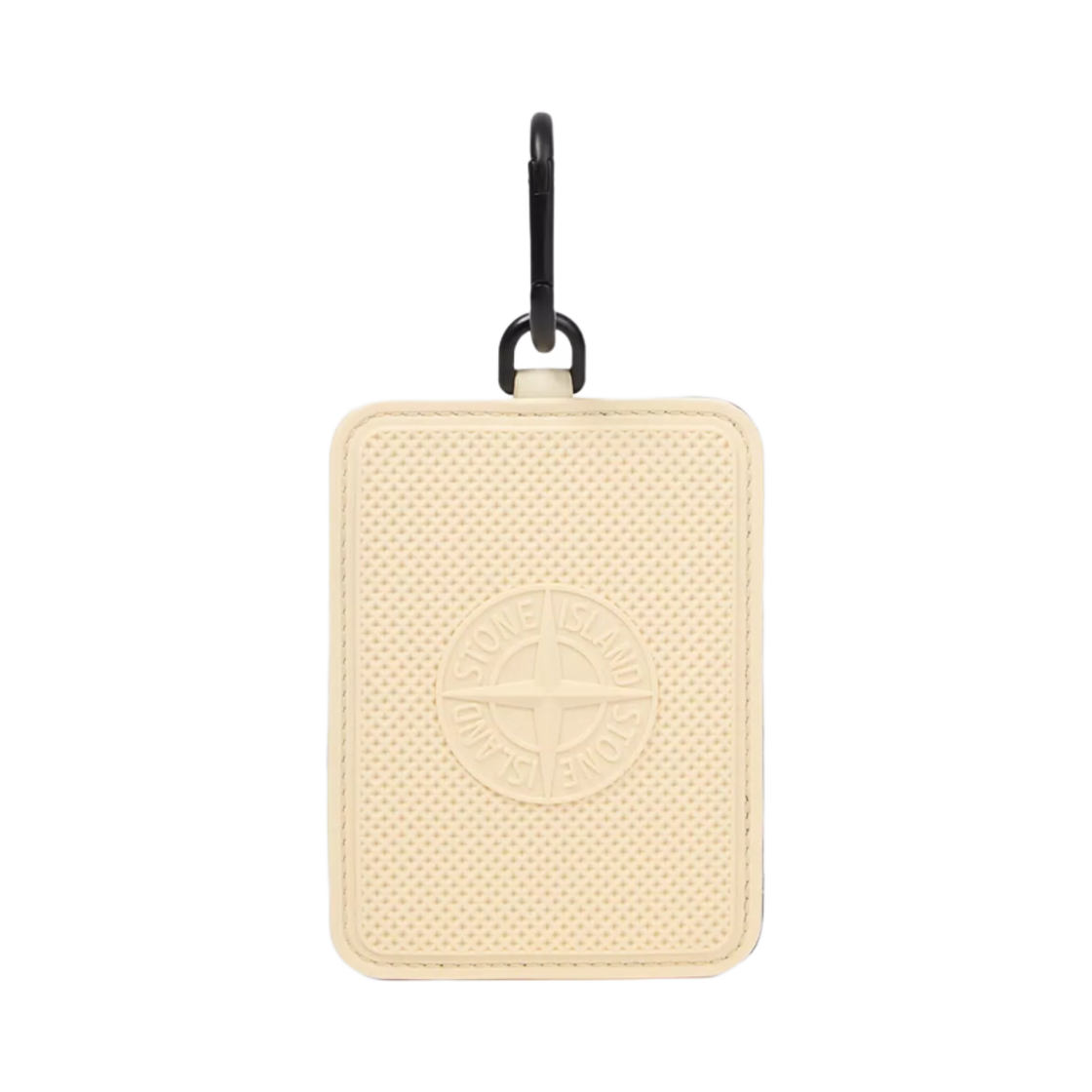 스톤 아일랜드 9500002 러버라이즈드 실리콘 카드 홀더 카라비너 내츄럴 화이트 - 25SS(Stone Island 9500002 Rubberised Silicone Card Holder with Carabiner Natural White - 25SS)