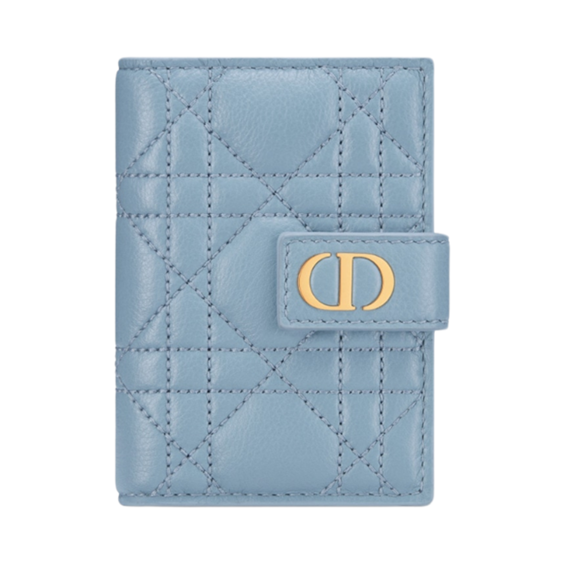 디올 카로 댄달리온 카드 홀더 투 톤 스카이 블루 스틸 그레이 서플(Dior Caro Dandelion Card Holder Two Tone Sky Blue Steel Gray Supple) - 1