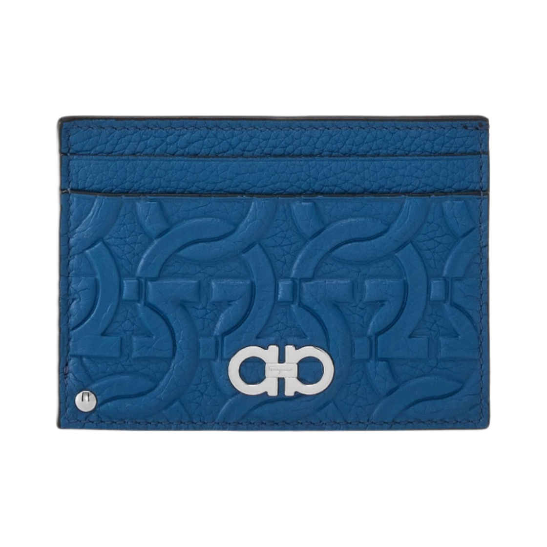 661121-758019 Ferragamo Gancini Credit Card Holder Denim Black