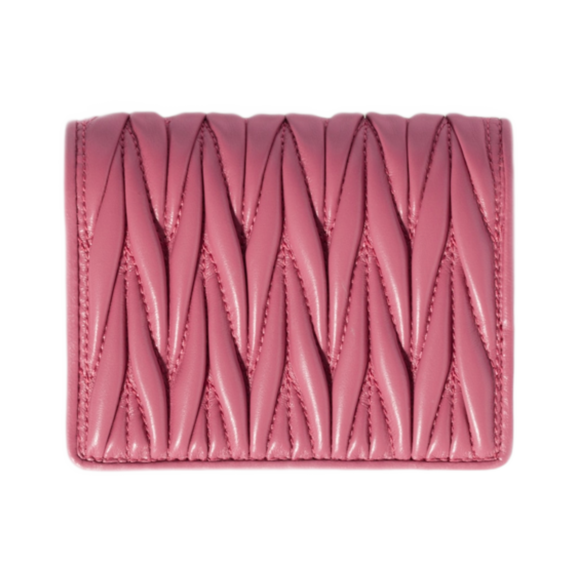 미우 미우 마테라쎄 나파 레더 카드 홀더 베고니아 핑크(Miu Miu Matelasse Nappa Leather Card Holder Begonia Pink) - 2