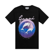 (W) Ganni Relaxed Dolphin T-Shirt Black