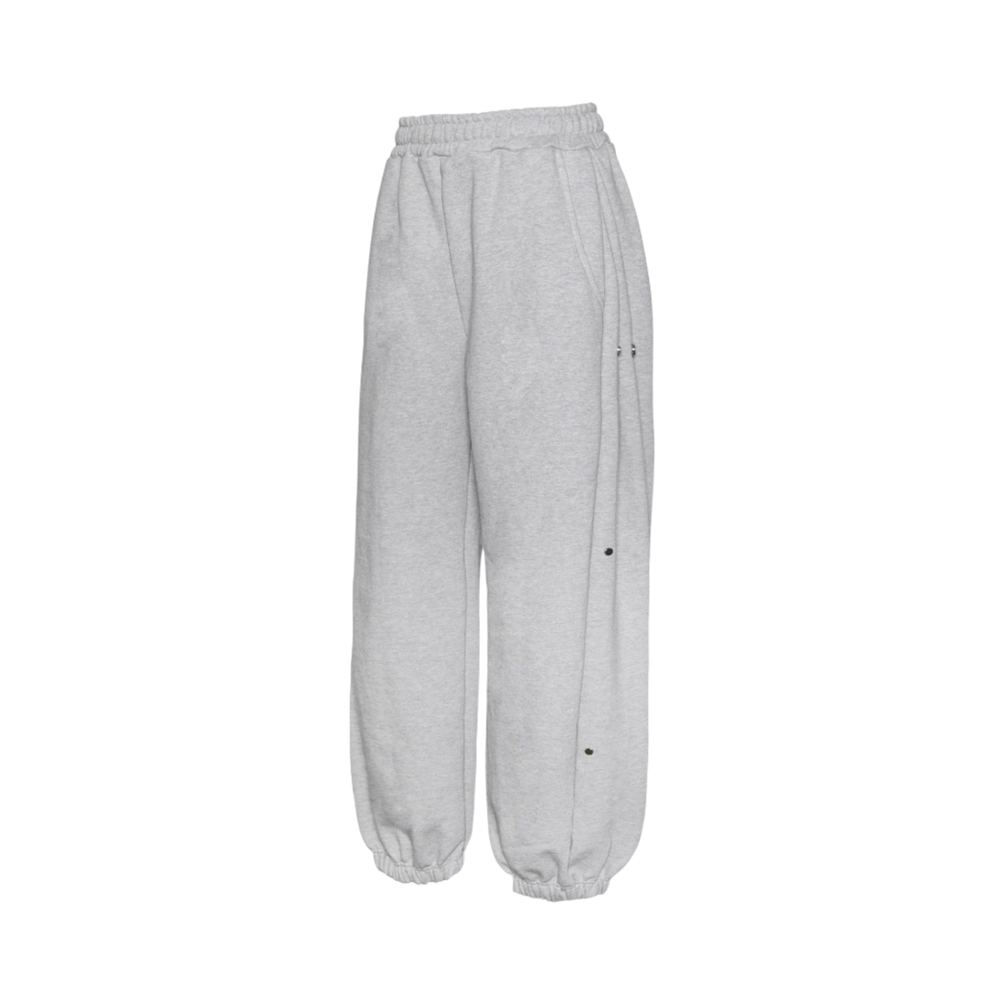 엠제이디 사이드 스냅 와이드 C/P 스웨트팬츠 멜란지 그레이(MJD Side Snap Wide C/P Sweatpants Melange Grey)