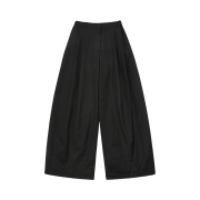 Amomento Women Two Tuck Balloon Pants Black - 24FW