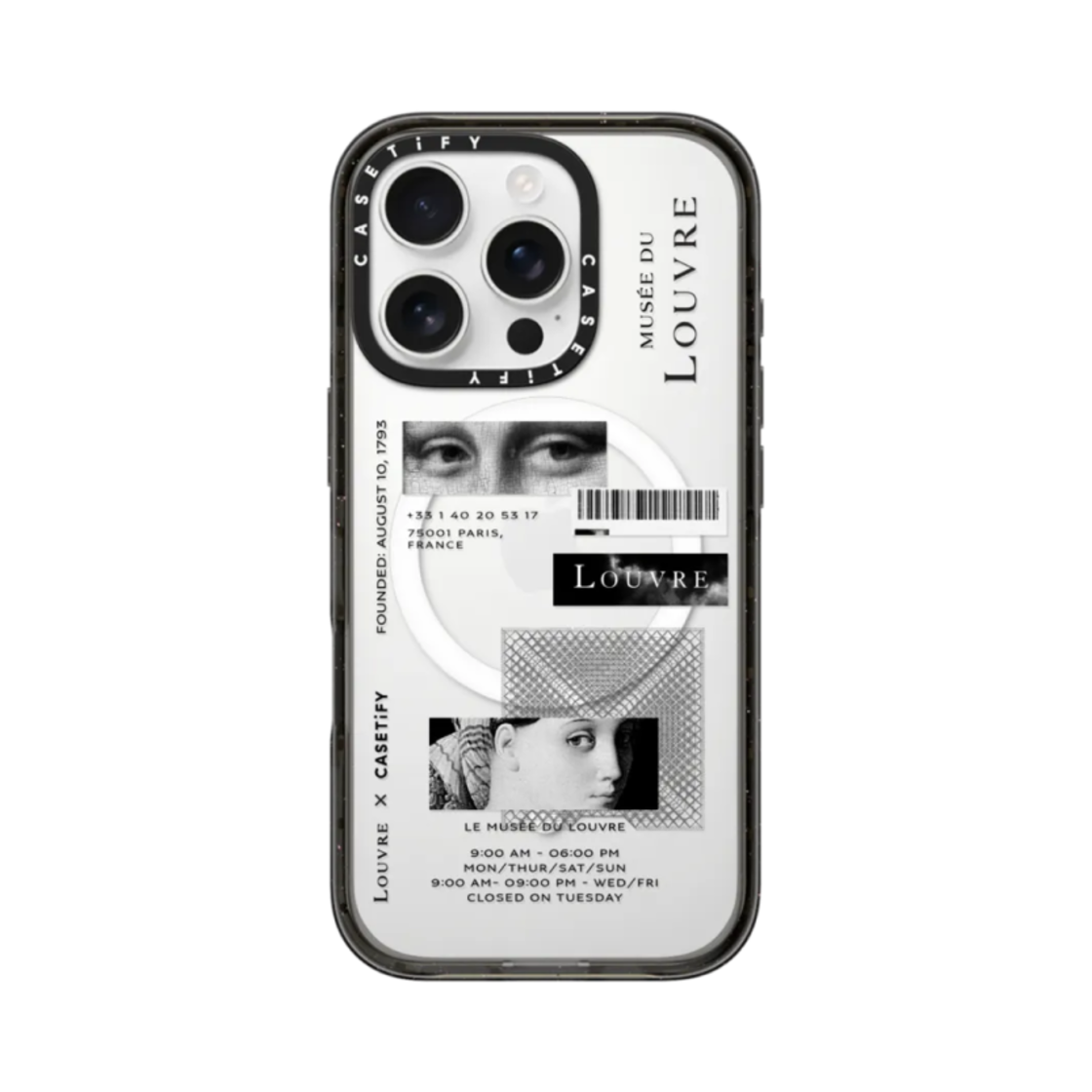 케이스티파이 아이폰 루브르 모노크로마틱 맥세이프 호환 임팩트 케이스 블랙(Casetify iPhone Louvre Monochromatique Magsafe Compatible Impact Case Black) - 1