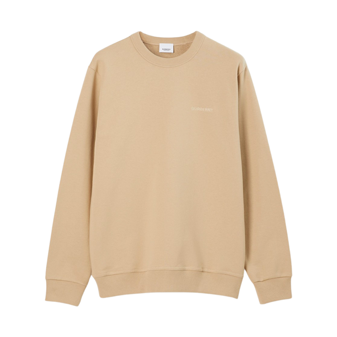 8072702 Burberry Check EKD Cotton Sweatshirt Soft Fawn