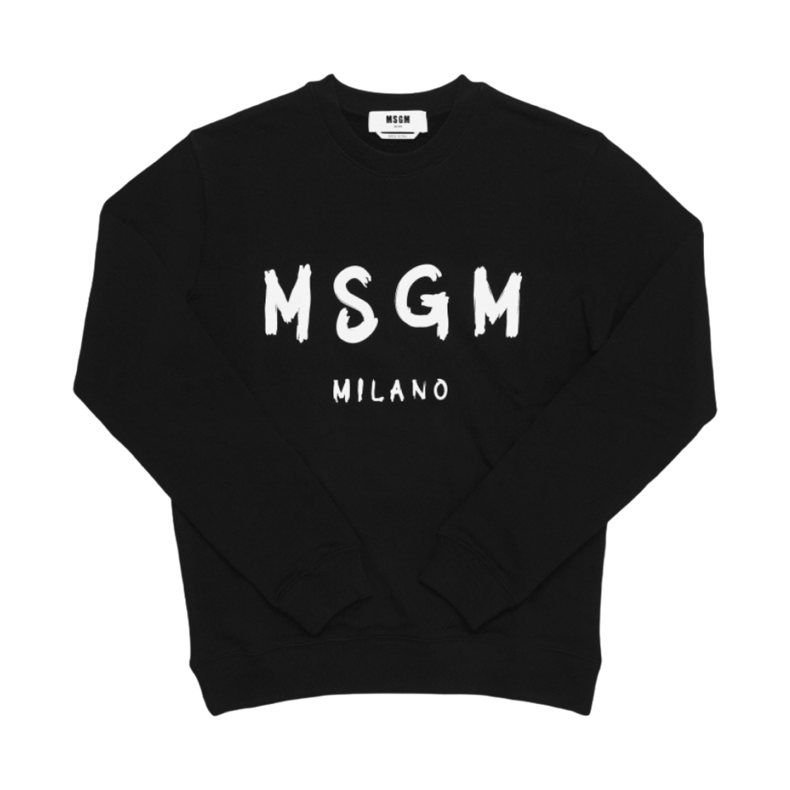 엠에스지엠 브러쉬드 로고 코튼 크루넥 스웨트셔츠 블랙(MSGM Cotton Crewneck Sweatshirt with Brushed Logo Black) - 1