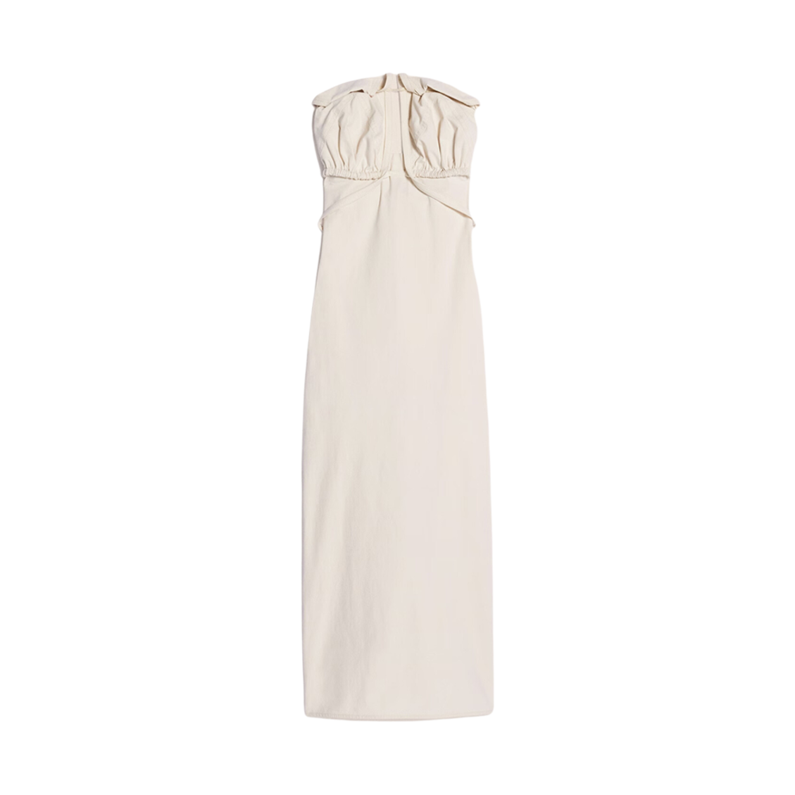 (W) 자크뮈스 라 로브 비키니 디컨스트럭티드 스트랩리스 드레스 아이보리((W) Jacquemus La Robe Bikini Deconstructed Strapless Dress Ivory) - 1