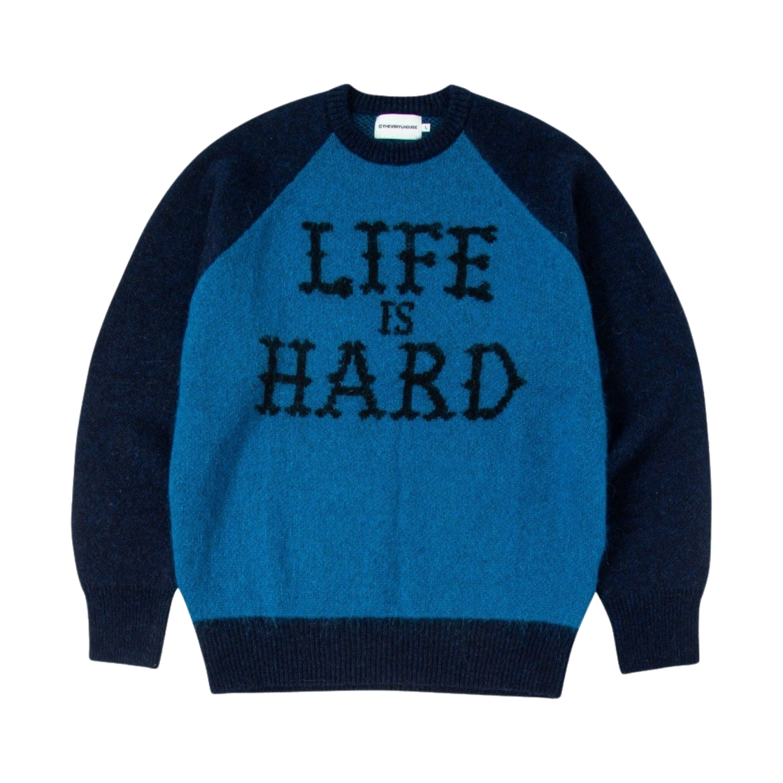 더바이닐하우스 모헤어 자카드 스웨터 블루