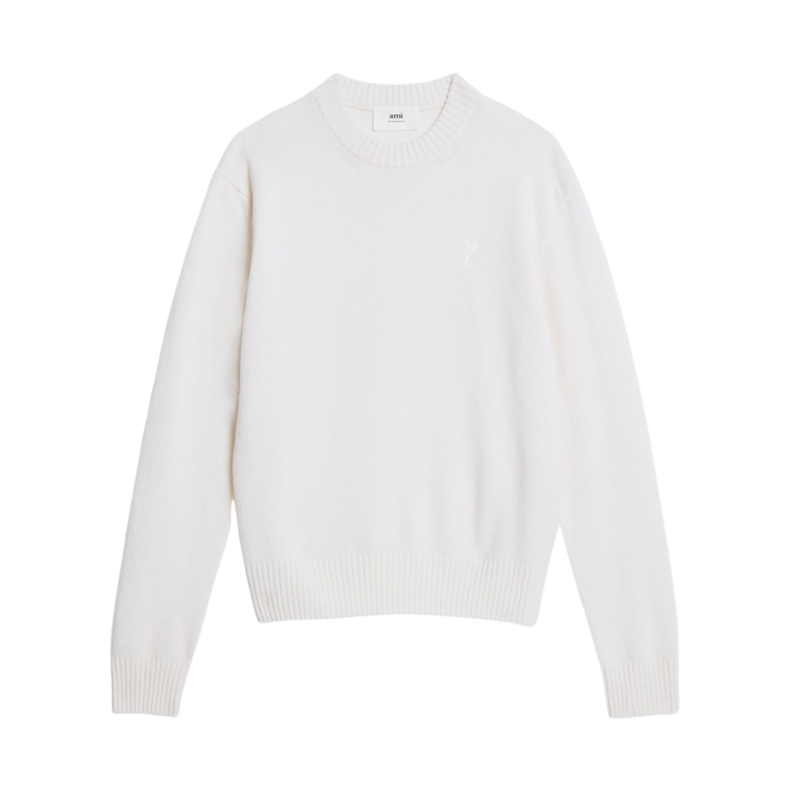 아미 토날 하트 로고 크루넥 스웨터 내츄럴 화이트(AMI Tonal de Coeur Crewneck Sweater Natural White) - 1