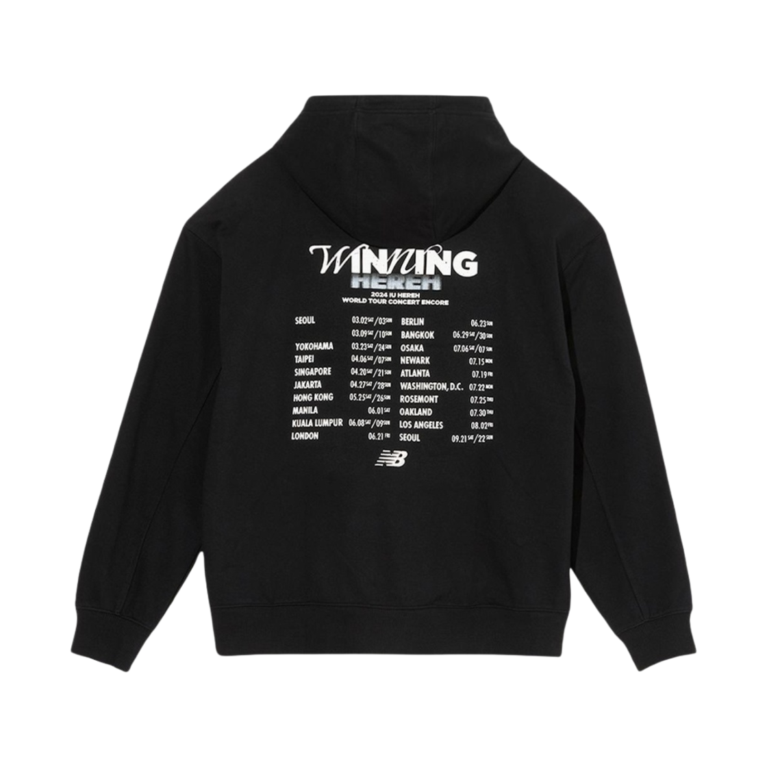 뉴발란스 x 아이유 월드투어 후드 블랙(New Balance x IU World Tour Hoodie Black)