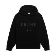 Celine Sweater with Hood in Monochromic Wool Black