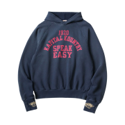 Kapital Raglan Hooded Fleece Sweatshirt Speakeasy College Pt Navy