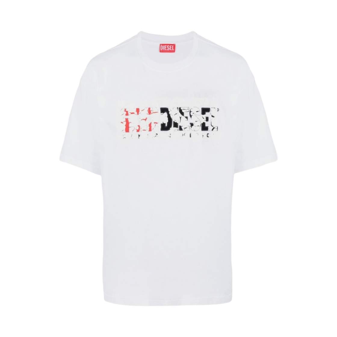 A117770PATI-100 Diesel T-Navel-M1 Logo T-Shirt White