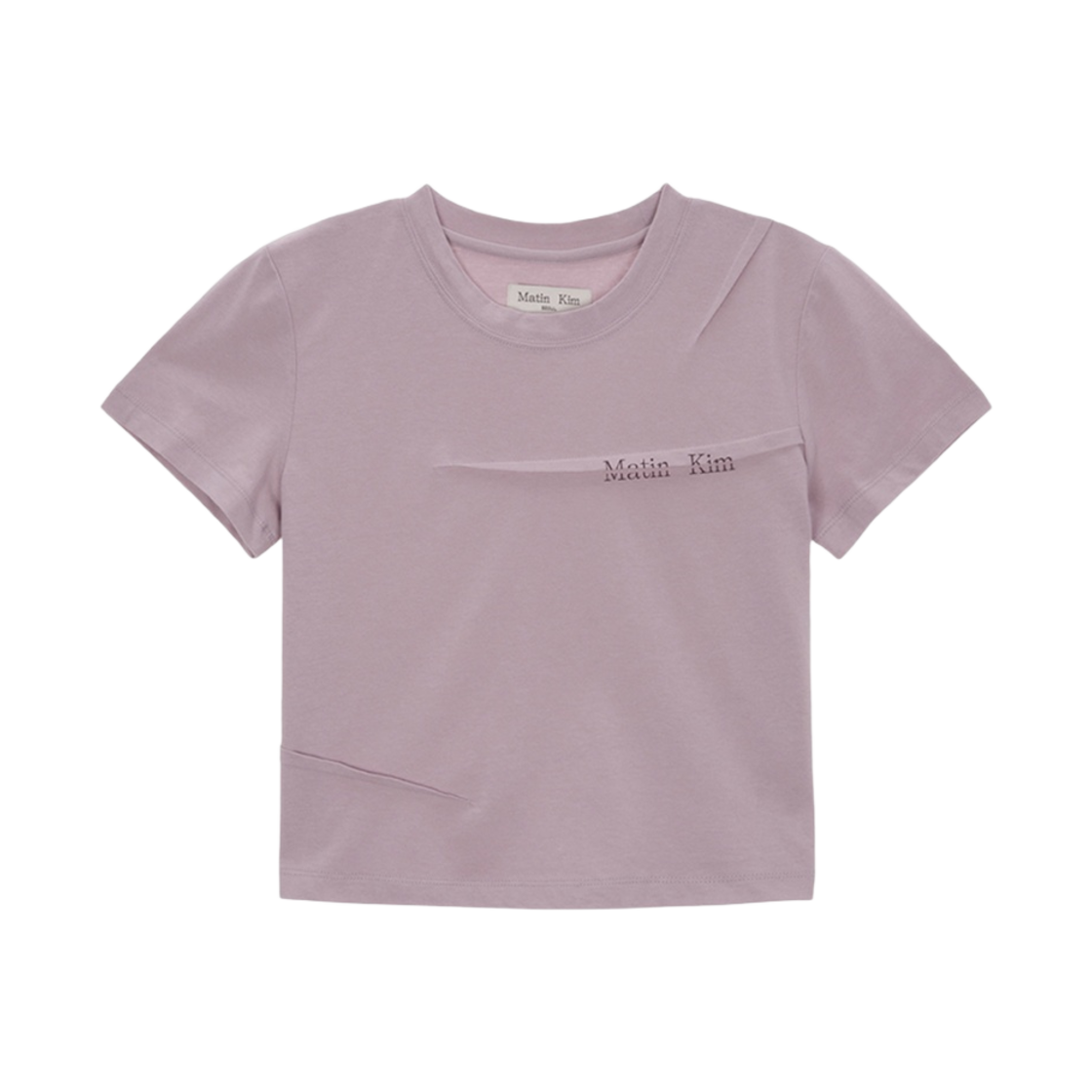 MK2411TS018M (W) Matin Kim Slit Pintuck Point Crop Top Indian Pink