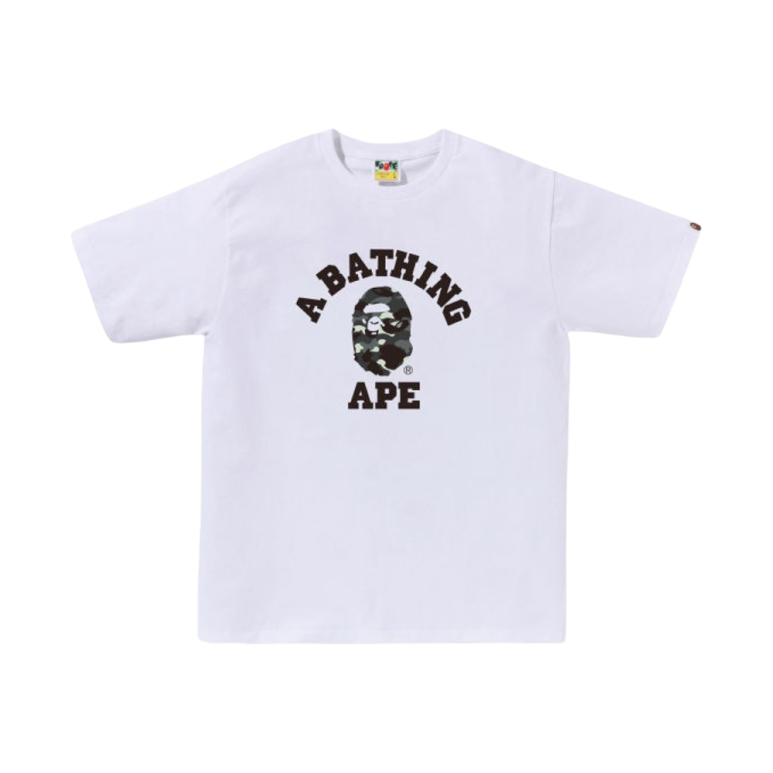 베이프 시티 카모 컬리지 티셔츠 화이트 블랙