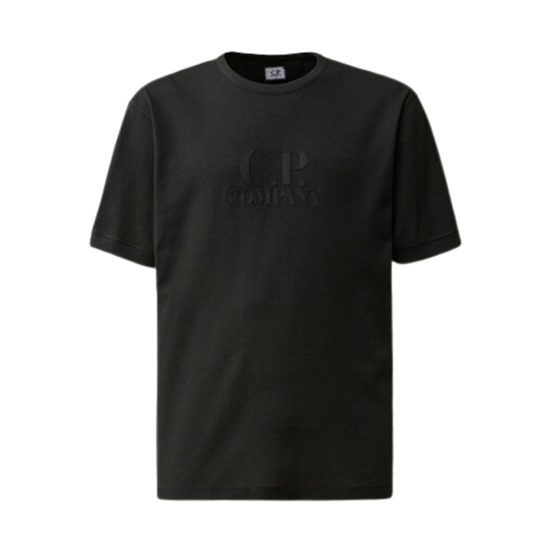 16CMTS239A110076G999 C.P. Company Piquet Waffle Logo T-shirt Black - 24SS