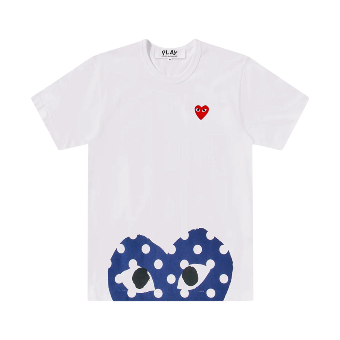 플레이 꼼데가르송 폴카 닷 하프 하트 로고 티셔츠 화이트(Play Comme des Garcons Polka Dot Half Heart Logo T-shirt White) - 1