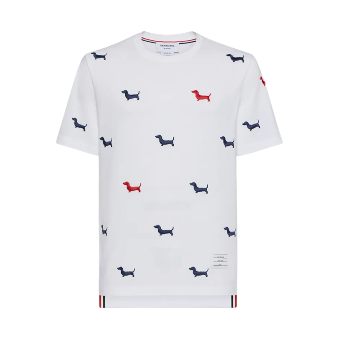 MJS284E-00050-100 Thom Browne Classic Pique Hector Short Sleeve T-Shirt White