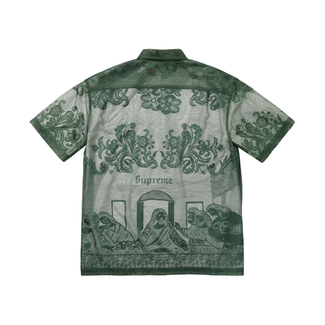 슈프림 라스트 서퍼 레이스 숏슬리브 셔츠 다크 그린 - 25SS(Supreme Last Supper Lace S/S Shirt Dark Green - 25SS) - 2