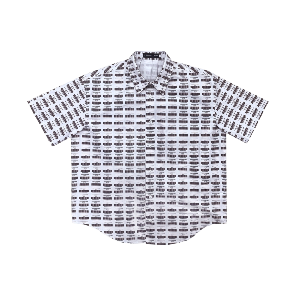 프로젝트 G/R 트롱프 뢰유 바코드 그래픽 셔츠 화이트(Project G/R Trompe-L'Oeil Barcode Graphic Shirts White) - 1