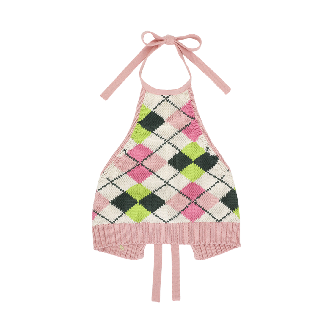 K1941-999 (W) Ganni Graphic Cotton Halterneck Top Multicolor