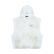 Project G/R Artwork Label Sleeveless Hoodie Dirty White