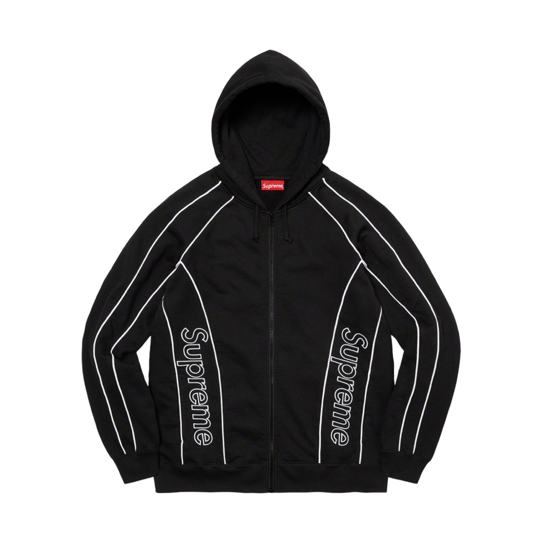 - Supreme Track Paneled Zip Up Hooded Sweatshirt Black - 21FW