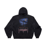 Balenciaga Paris Moon No Pocket Oversized Hoodie Faded Black