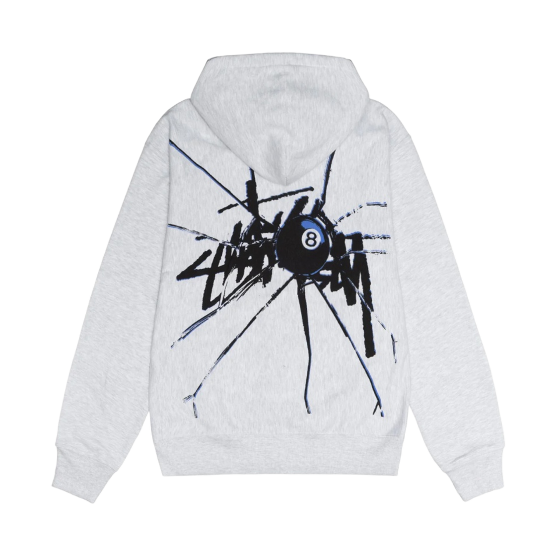 스투시 쉐터드 후드 집업 애쉬 헤더