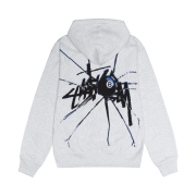 Stussy Shattered Zip Hoodie Ash Heather