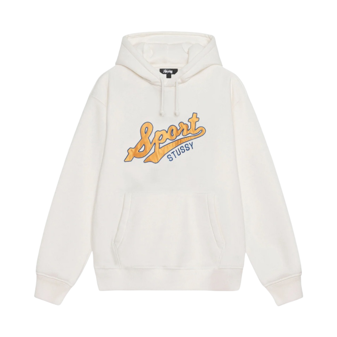 스투시 사틴 패치 오버사이즈 후드 오프 화이트