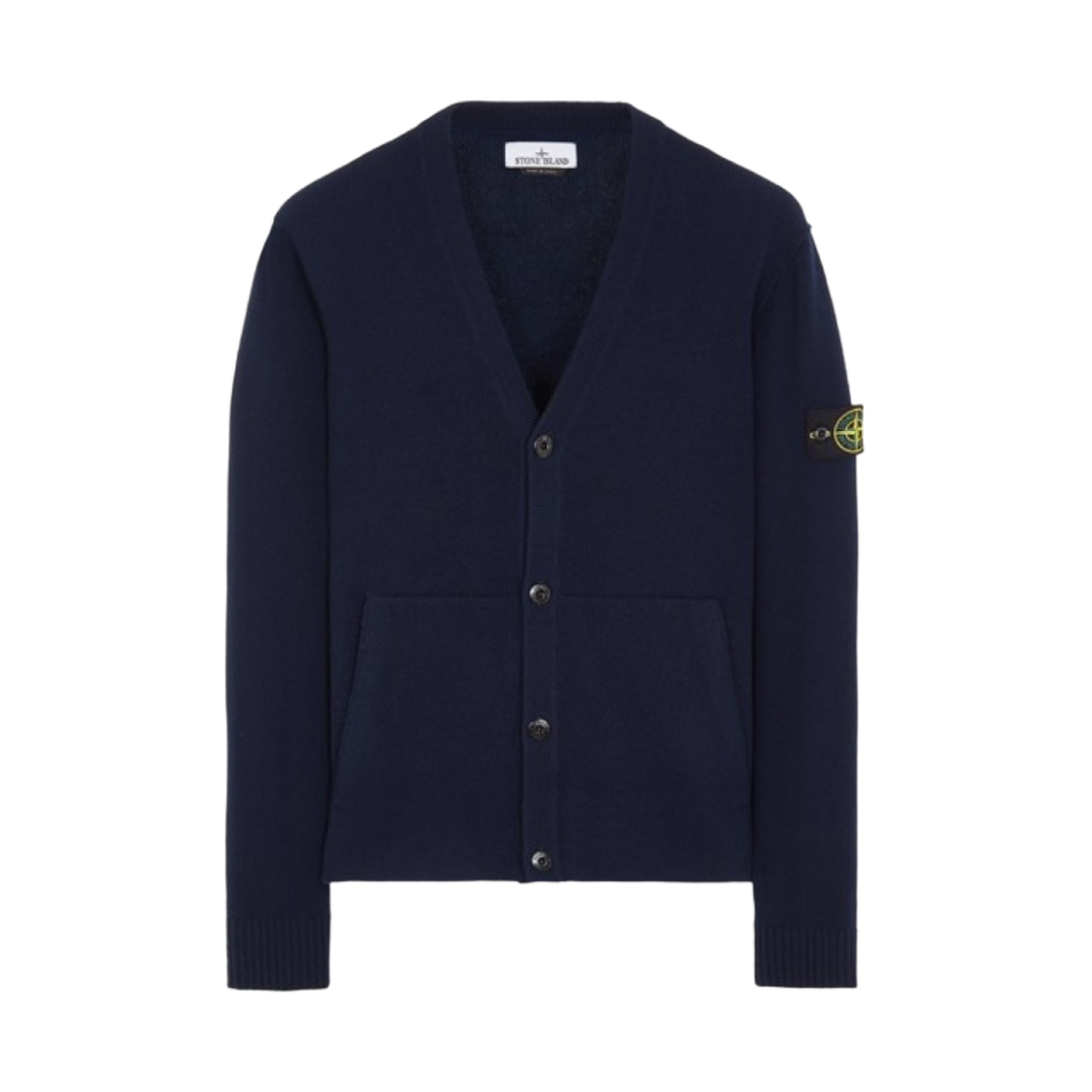 7915545B6-V0020 Stone Island 545B6 Geelong Wool Cardigan Knit Navy Blue - 23FW