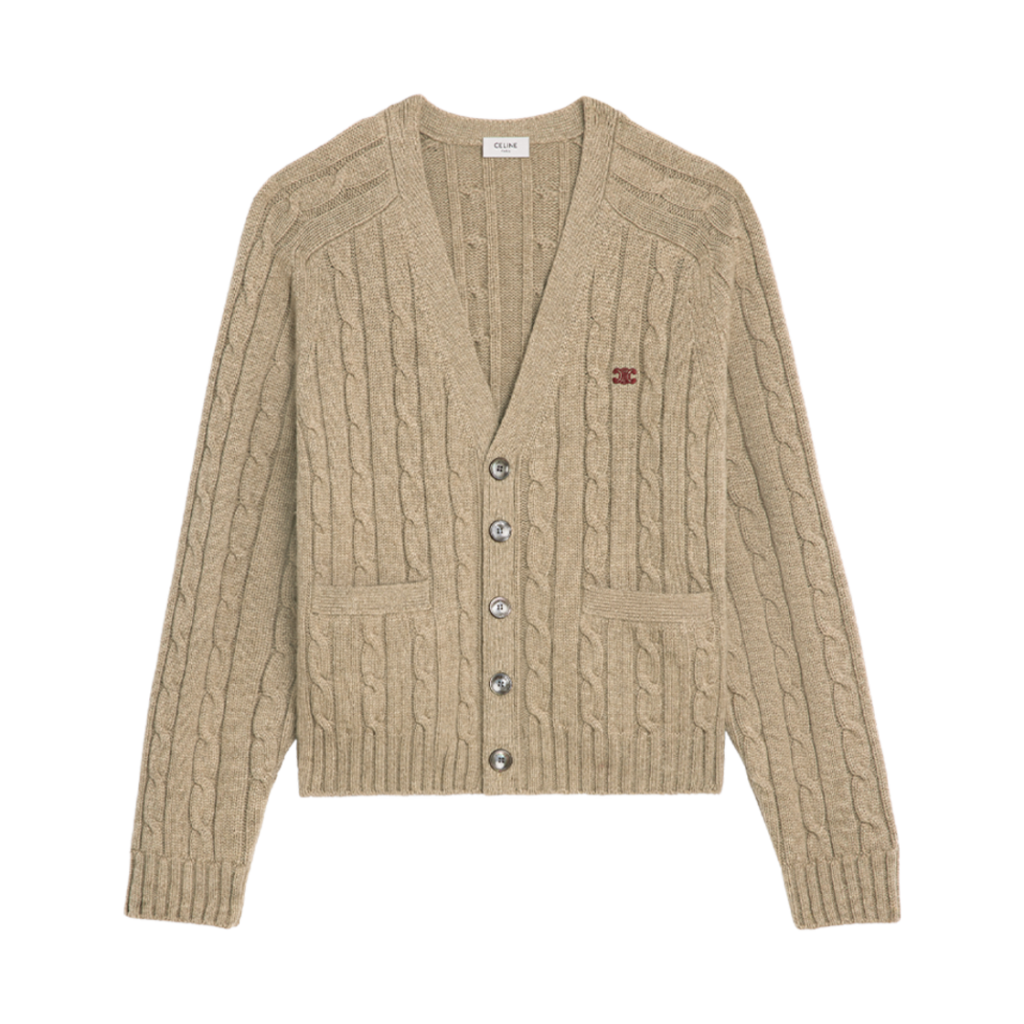 셀린느 케이블 니트 트리옹프 가디건 캐시미어 라이트 토프
