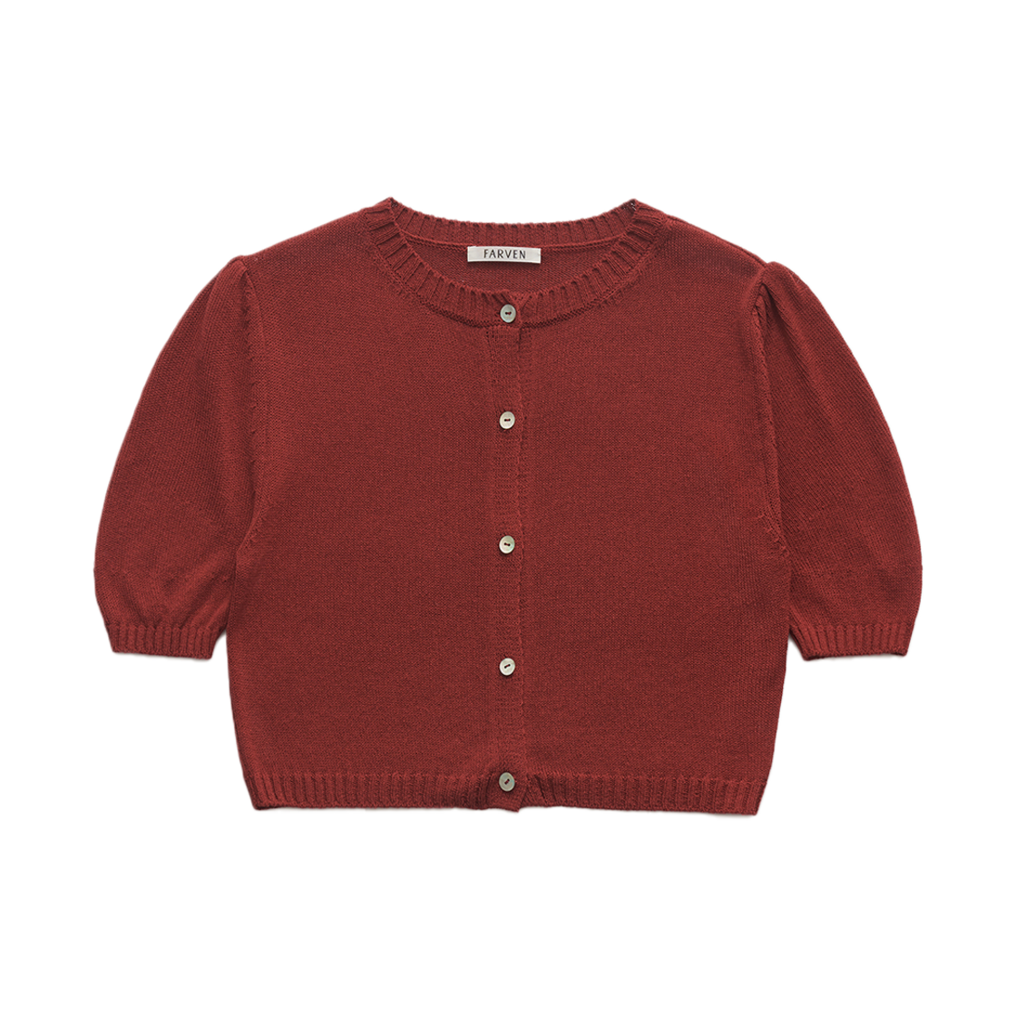 FV25B_CD04TM000 FARVEN Tate Linen Crop Cardigan Tomato