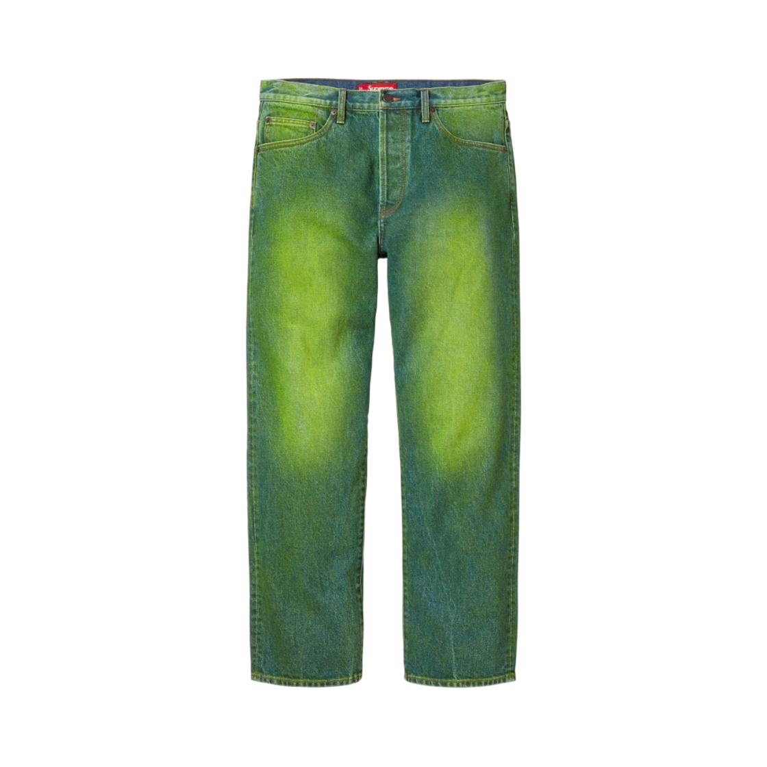 슈프림 레귤러 진 오버스프레이 그린 - 23FW(Supreme Regular Jean Overspray Green - 23FW) - 1