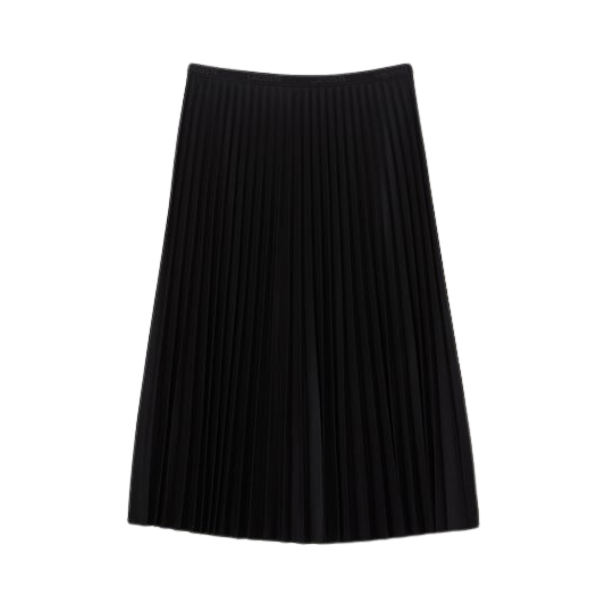 (W) 라코스테 베이직 플리츠 롱 스커트 블랙((W) Lacoste Basic Pleats Long Skirt Black) - 1